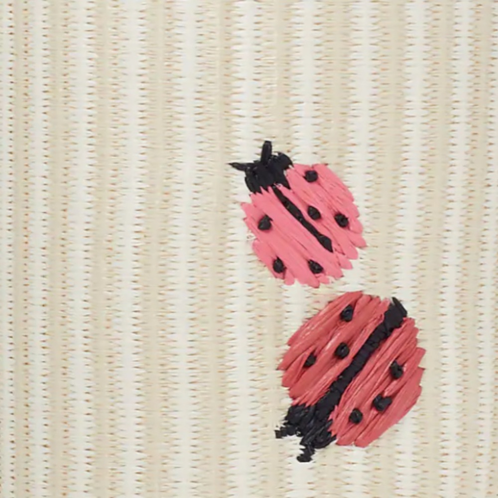 DARLING kate spade 🐞 Ladybug 🐞 Cylinder Crossbody bag. Straw with leather trim - Picture 3 of 8